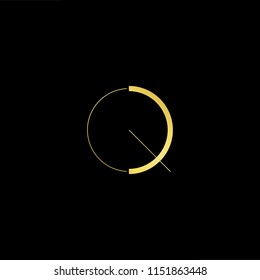 Outstanding professional elegant trendy awesome artistic black and gold color Q QQ CQ QC initial based Alphabet icon logo.