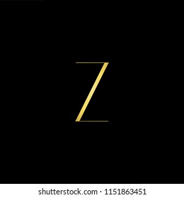 Outstanding professional elegant trendy awesome artistic black and gold color Z ZZ initial based Alphabet icon logo.