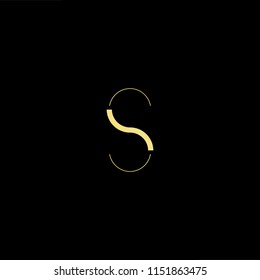 Outstanding professional elegant trendy awesome artistic black and gold color S SS initial based Alphabet icon logo.