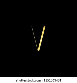 Outstanding professional elegant trendy awesome artistic black and gold color V VV initial based Alphabet icon logo.