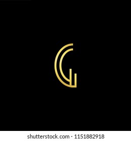 Outstanding professional elegant trendy awesome artistic black and gold color G GG initial based Alphabet icon logo.