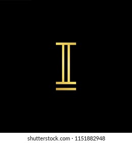 Outstanding professional elegant trendy awesome artistic black and gold color I II initial based Alphabet icon logo.