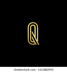 Outstanding professional elegant trendy awesome artistic black and gold color Q QQ initial based Alphabet icon logo.
