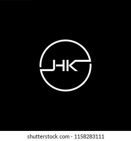 Outstanding professional elegant trendy awesome artistic black and white color HK KH initial based Alphabet icon logo.