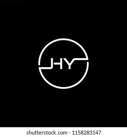 Outstanding professional elegant trendy awesome artistic black and white color HY YH initial based Alphabet icon logo.