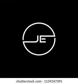 Outstanding professional elegant trendy awesome artistic black and white color JE EJ initial based Alphabet icon logo.