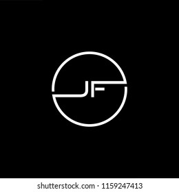 Outstanding professional elegant trendy awesome artistic black and white color JF FJ initial based Alphabet icon logo.