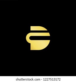 Outstanding professional elegant trendy awesome artistic black and gold color DC CD initial based Alphabet icon logo.