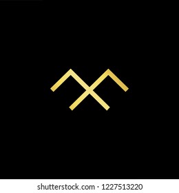 Outstanding professional elegant trendy awesome artistic black and gold color MX XM initial based Alphabet icon logo.