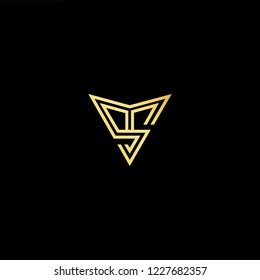 Outstanding professional elegant trendy awesome artistic black and gold color MS SM initial based Alphabet icon logo.
