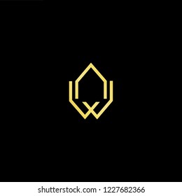 Outstanding professional elegant trendy awesome artistic black and gold color WA AW initial based Alphabet icon logo.