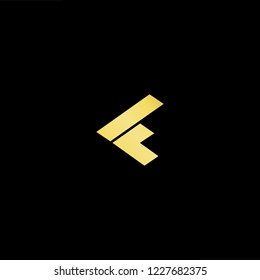 Outstanding professional elegant trendy awesome artistic black and gold color F initial based Alphabet icon logo.