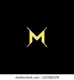 Outstanding professional elegant trendy awesome artistic black and gold color MX XM initial based Alphabet icon logo.