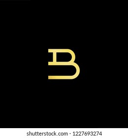 Outstanding professional elegant trendy awesome artistic black and gold color B AB BA initial based Alphabet icon logo.