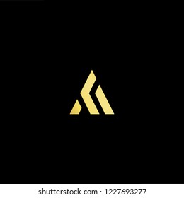 Outstanding professional elegant trendy awesome artistic black and gold color AA initial based Alphabet icon logo.