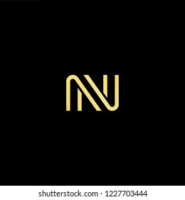 Outstanding professional elegant trendy awesome artistic black and gold color N NN initial based Alphabet icon logo.