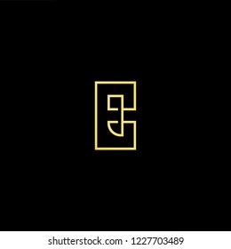 Outstanding professional elegant trendy awesome artistic black and gold color E EE CE EC initial based Alphabet icon logo.