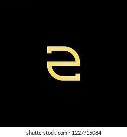 Outstanding professional elegant trendy awesome artistic black and gold color EZ ZE initial based Alphabet icon logo.