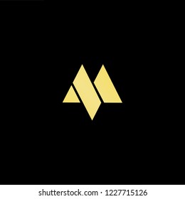 Outstanding professional elegant trendy awesome artistic black and gold color M AM MA initial based Alphabet icon logo.