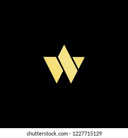 Outstanding professional elegant trendy awesome artistic black and gold color W WA AW initial based Alphabet icon logo.