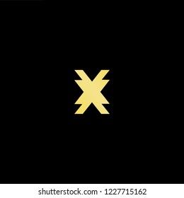 Outstanding professional elegant trendy awesome artistic black and gold color X XX initial based Alphabet icon logo.