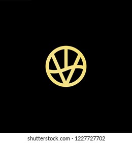 Outstanding professional elegant trendy awesome artistic black and gold color VT TV initial based Alphabet icon logo.