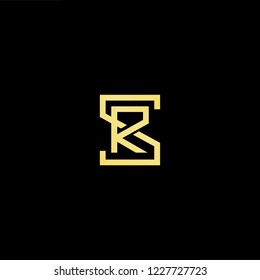 Outstanding professional elegant trendy awesome artistic black and gold color SR RS initial based Alphabet icon logo.