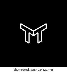 Outstanding professional elegant trendy awesome artistic black and white color TT MT TM initial based Alphabet icon logo.