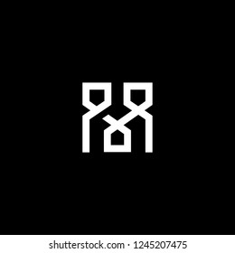 Outstanding professional elegant trendy awesome artistic black and white color MV VM initial based Alphabet icon logo.