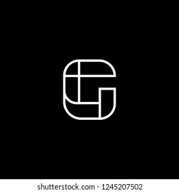 Outstanding professional elegant trendy awesome artistic black and white color G GG GC CG initial based Alphabet icon logo.