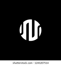 Outstanding professional elegant trendy awesome artistic black and white color N NO ON initial based Alphabet icon logo.