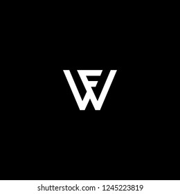 Outstanding professional elegant trendy awesome artistic black and white color WF FW initial based Alphabet icon logo.