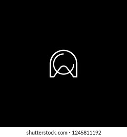 Outstanding professional elegant trendy awesome artistic black and white color AC CA initial based Alphabet icon logo.