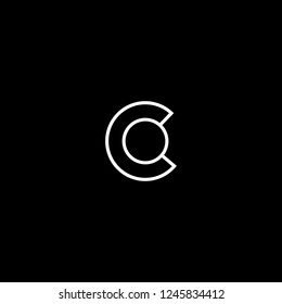 Outstanding professional elegant trendy awesome artistic black and white color C CC CO OC initial based Alphabet icon logo.