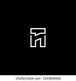 Outstanding professional elegant trendy awesome artistic black and white color TH HT initial based Alphabet icon logo.