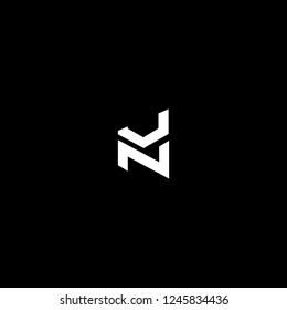 Outstanding professional elegant trendy awesome artistic black and white color NU UN initial based Alphabet icon logo.