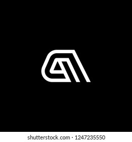 Outstanding professional elegant trendy awesome artistic black and white color GA AG CA AC initial based Alphabet icon logo.