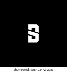 Outstanding professional elegant trendy awesome artistic black and white color D S SD DS initial based Alphabet icon logo.