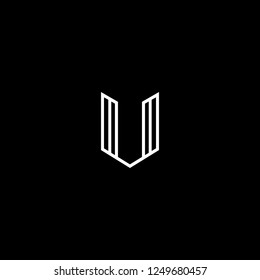 Outstanding professional elegant trendy awesome artistic black and white color U V VU UV initial based Alphabet icon logo.