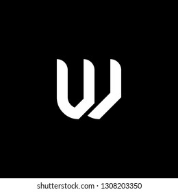 Outstanding professional elegant trendy awesome artistic black and white color W WV VW UV VU initial based Alphabet icon logo.