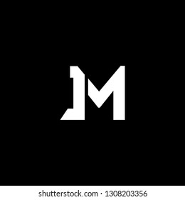 Outstanding professional elegant trendy awesome artistic black and white color JM MJ initial based Alphabet icon logo.