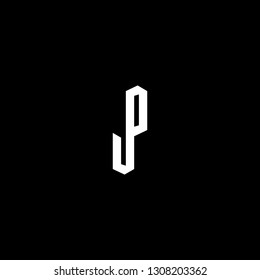 Outstanding professional elegant trendy awesome artistic black and white color JP PJ initial based Alphabet icon logo.