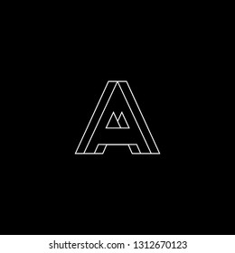 Outstanding professional elegant trendy awesome artistic black and white color AA initial based Alphabet icon logo.