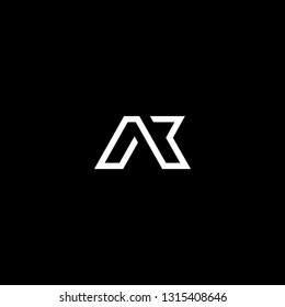 Outstanding professional elegant trendy awesome artistic black and white color AR RA AB BA initial based Alphabet icon logo.