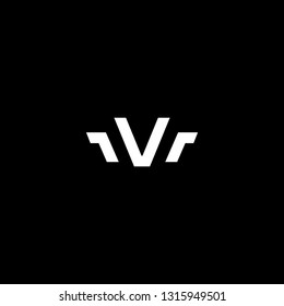 Outstanding professional elegant trendy awesome artistic black and white color WV VW initial based Alphabet icon logo.
