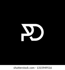 Outstanding professional elegant trendy awesome artistic black and white color PD DP initial based Alphabet icon logo.