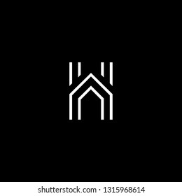 Outstanding professional elegant trendy awesome artistic black and white color HA AH initial based Alphabet icon logo.