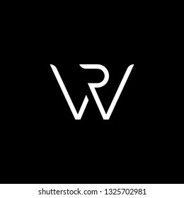 Outstanding professional elegant trendy awesome artistic black and white color WR RW initial based Alphabet icon logo.