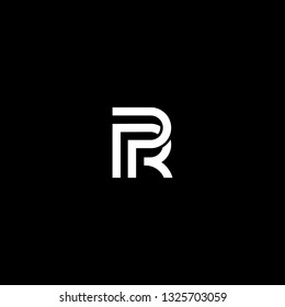 Outstanding professional elegant trendy awesome artistic black and white color PR RP initial based Alphabet icon logo.