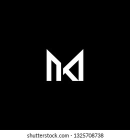 Outstanding professional elegant trendy awesome artistic black and white color MK KM initial based Alphabet icon logo.